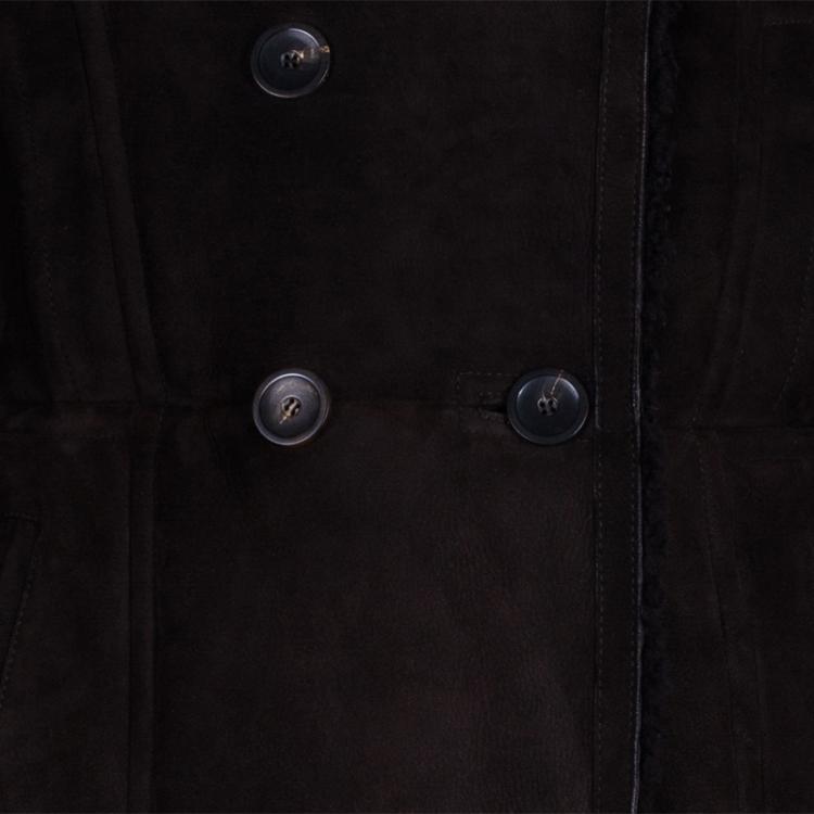 Pre Owned Gucci Men's Brown Suede Fur Jacket L