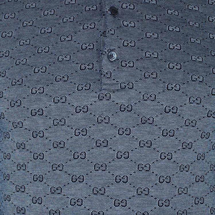 Pre Owned Gucci Men's Grey Polo Shirt L