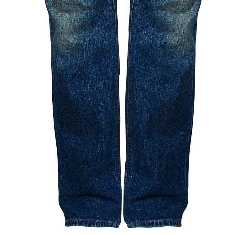 Pre Owned Gucci Men's Blue Regular Denim Pants S
