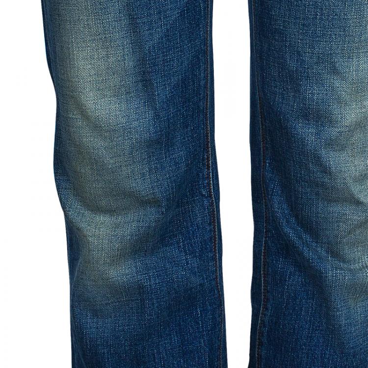 Pre Owned Gucci Men's Blue Regular Denim Pants S