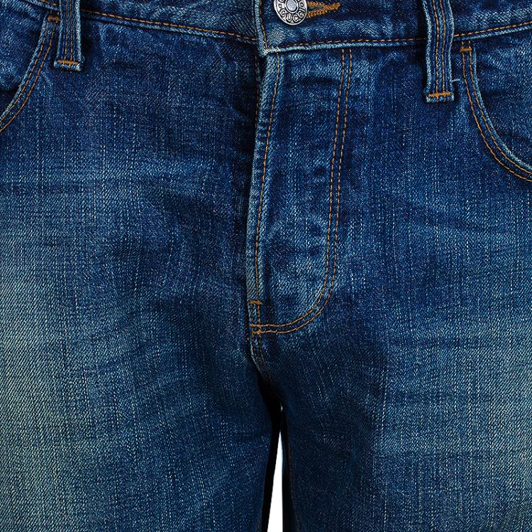 Pre Owned Gucci Men's Blue Regular Denim Pants S