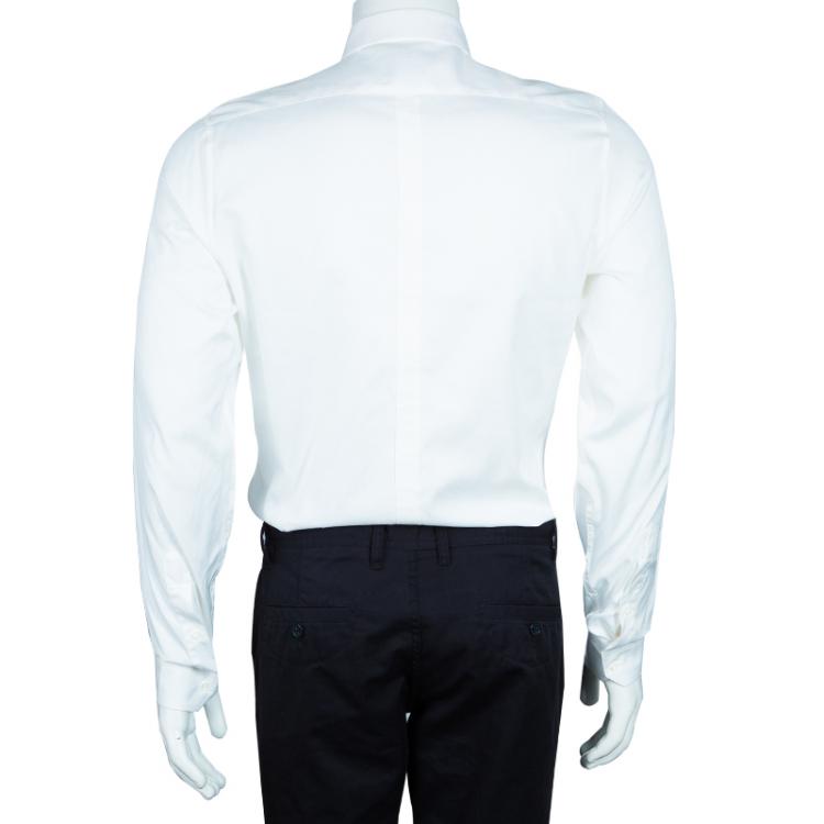 Pre Owned Gucci Men's White Slim Fit Shirt M