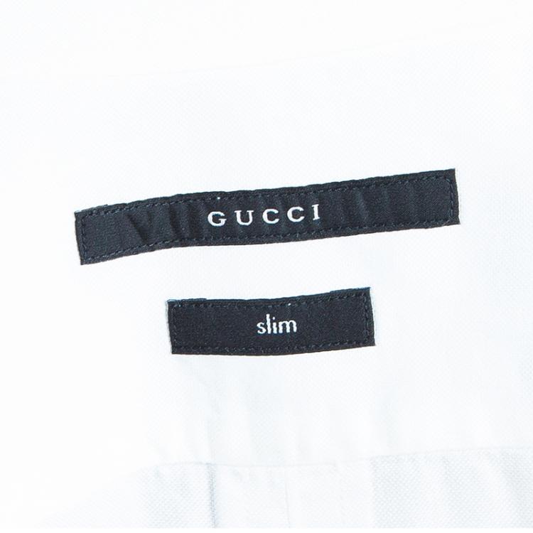 Pre Owned Gucci Men's White Slim Fit Shirt M