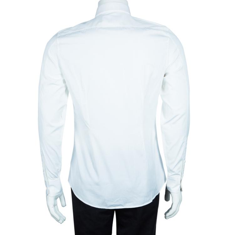 Pre Owned Gucci Men's White Slim Fit Cotton Shirt M