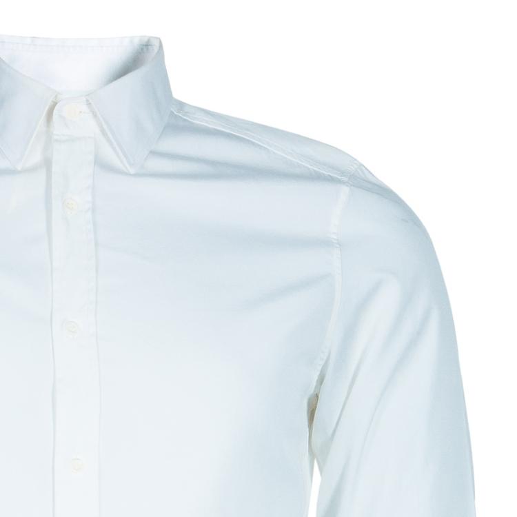 Pre Owned Gucci Men's White Slim Fit Cotton Shirt M