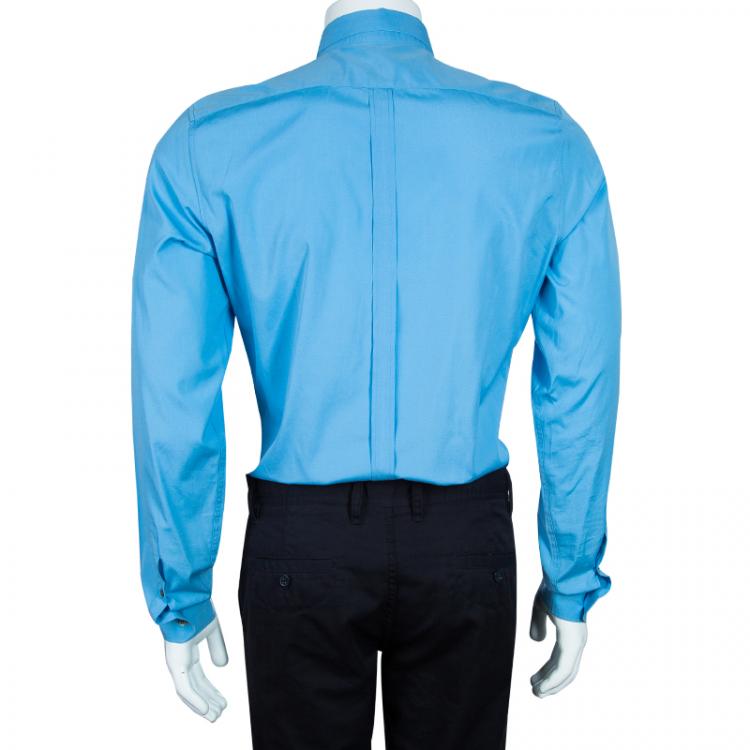 Pre Owned Gucci Men's Blue Cotton Shirt M