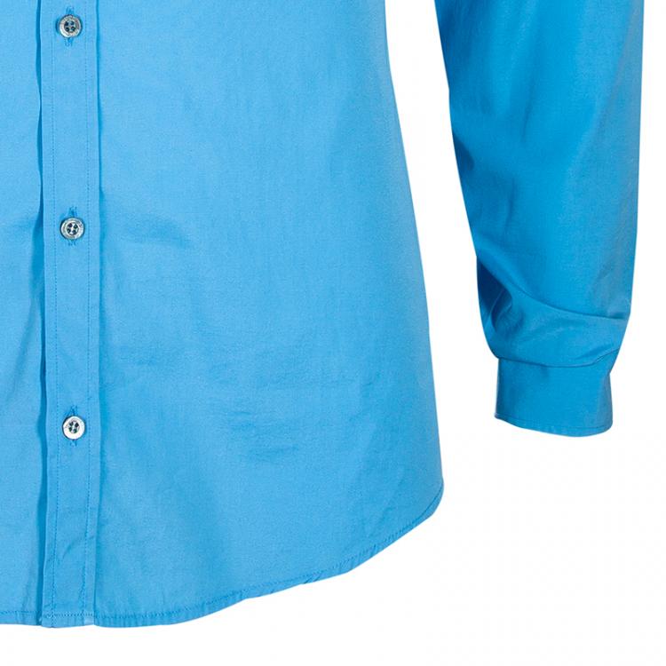 Pre Owned Gucci Men's Blue Cotton Shirt M
