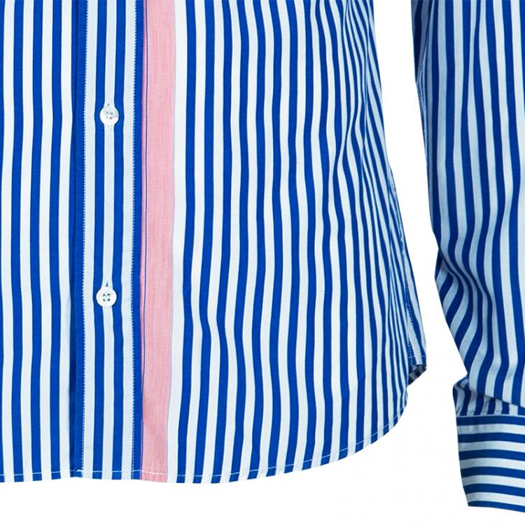 Pre Owned Gucci Men's Blue Striped Shirt M