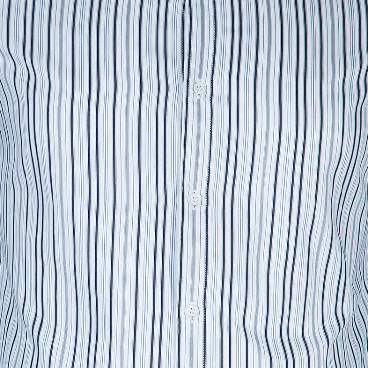 Pre Owned Gucci Men's  Navy Striped Shirt M