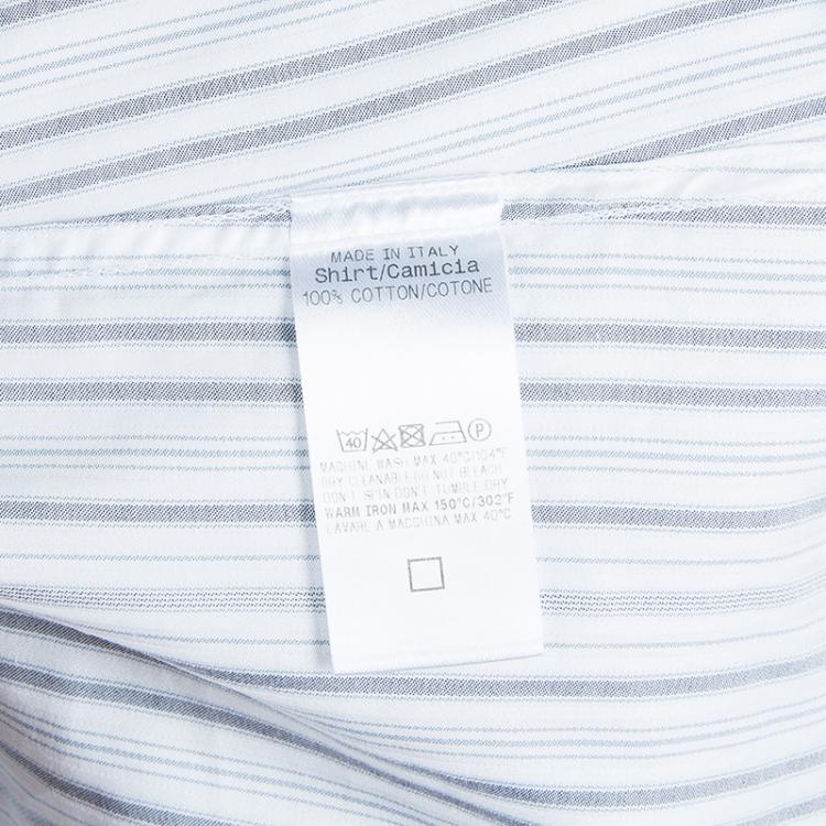 Pre Owned Gucci Men's  Navy Striped Shirt M