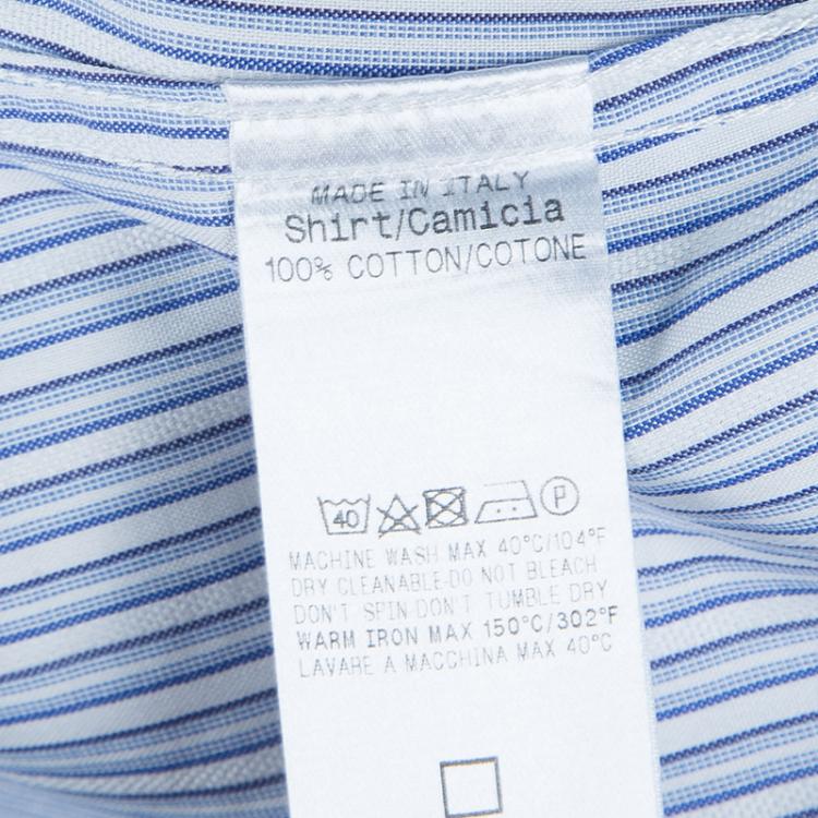 Pre Owned Gucci Men's  Blue Striped Shirt M