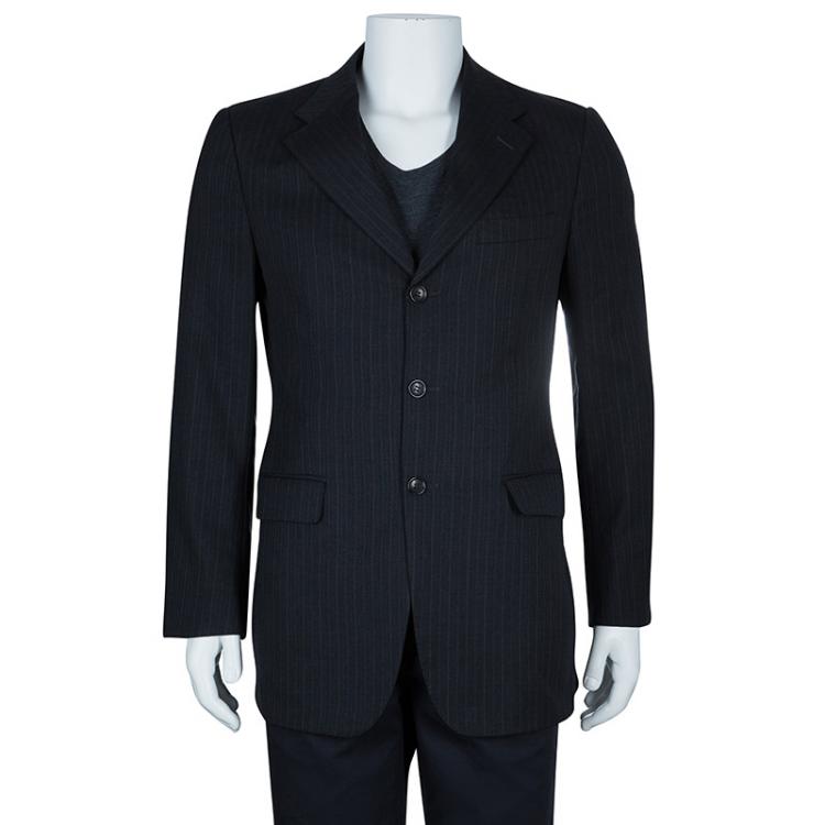 Pre Owned Gucci Men's Grey Striped Blazer M