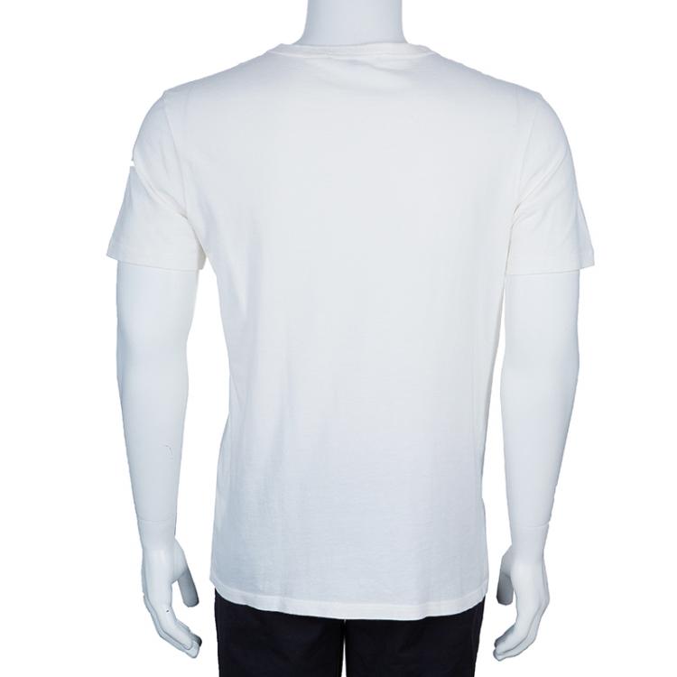 Pre Owned Gucci White Logo Print T-Shirt M