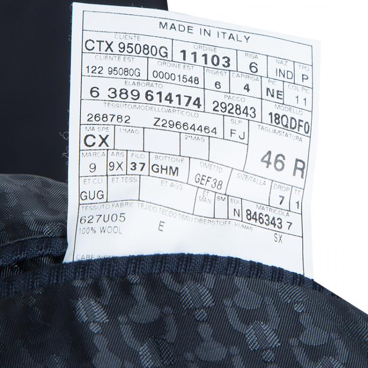 Pre Owned Gucci Navy Blue Wool Blazer S