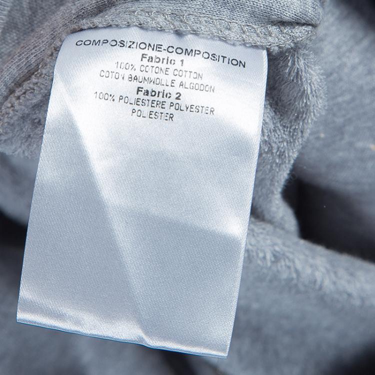 Pre Owned Gucci Grey Knit Web Stripe Detail Hoodie S