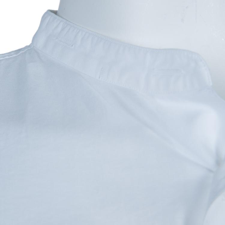 Pre Owned Gucci White Mandarin Collar Cotton Shirt L