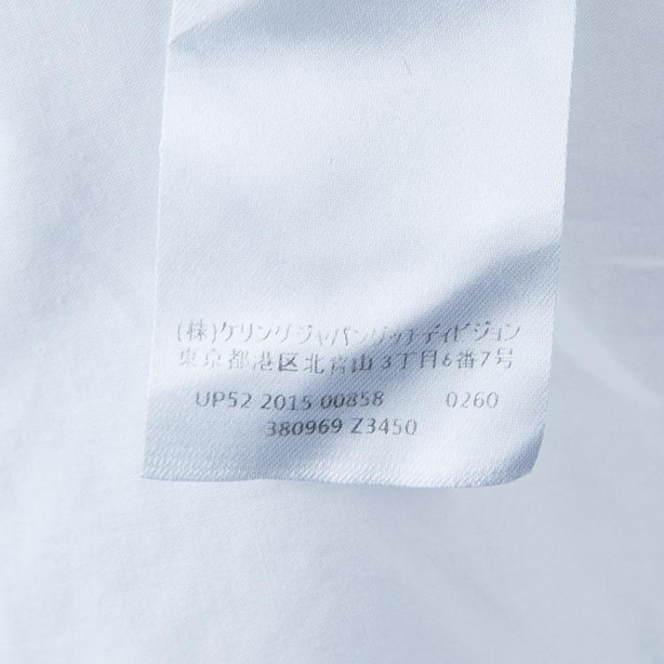 Pre Owned Gucci White Mandarin Collar Cotton Shirt L