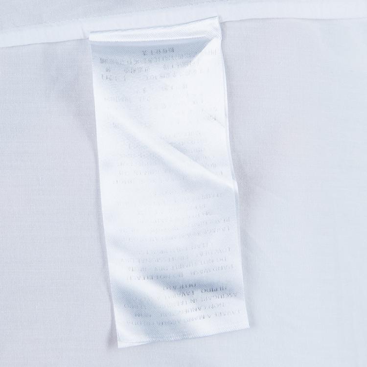 Pre Owned Gucci White Mandarin Collar Cotton Shirt L