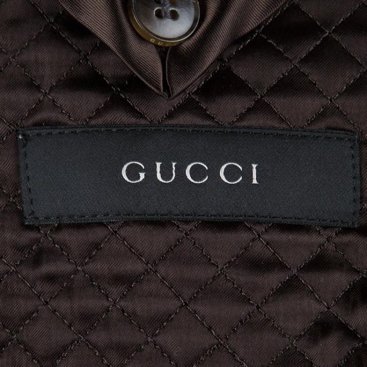 مملوكة مسبقًا Gucci Men's Grey Wool Quilted Lining Blazer M
