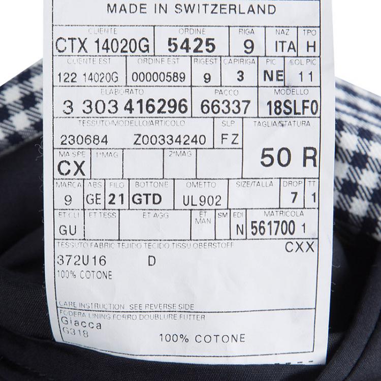 Pre Owned Gucci Monochrome Shepherds Check Regular Fit Blazer M
