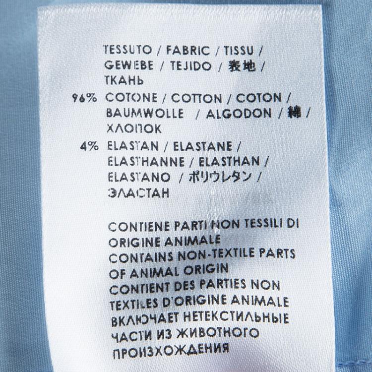 Pre Owned Gucci Blue Cotton Long Sleeve Slim Fit Shirt M/L