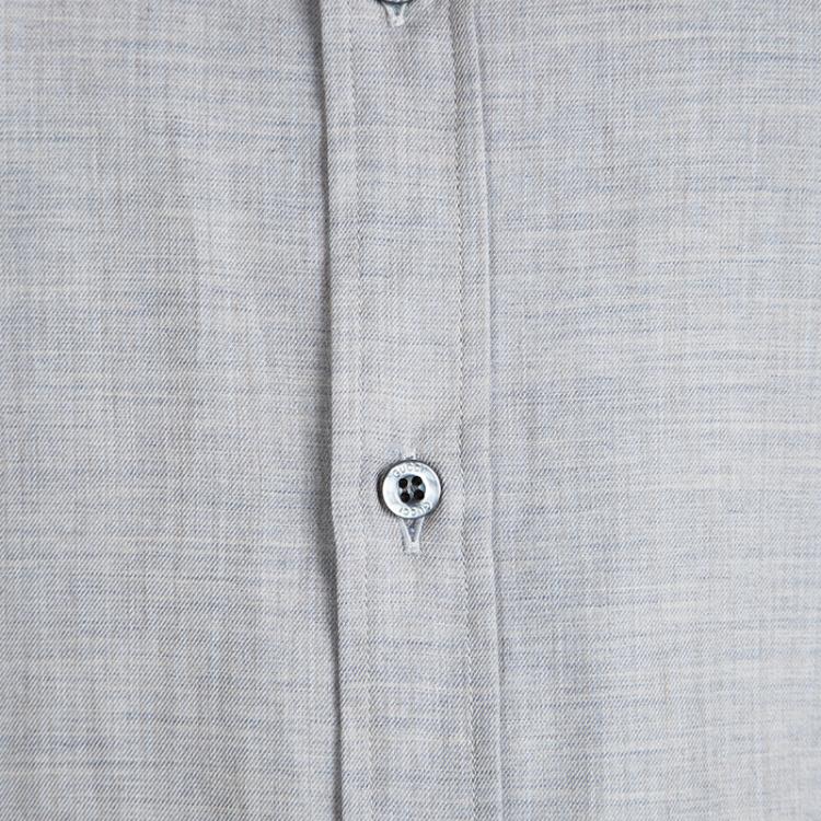 Pre Owned Gucci Grey Long Sleeve Button Front Slim Fit Shirt XL