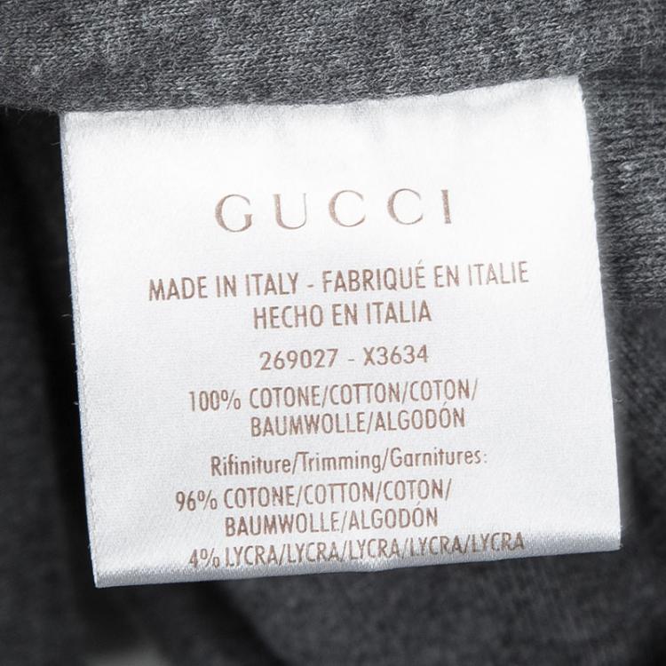 مملوكة مسبقًا Gucci Grey Webstripe Detail Zip Front Sweatshirt XXL