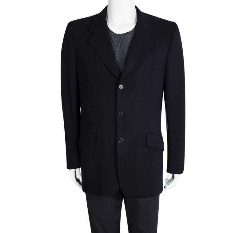 Pre Owned Gucci Navy Blue Wool Blazer XL