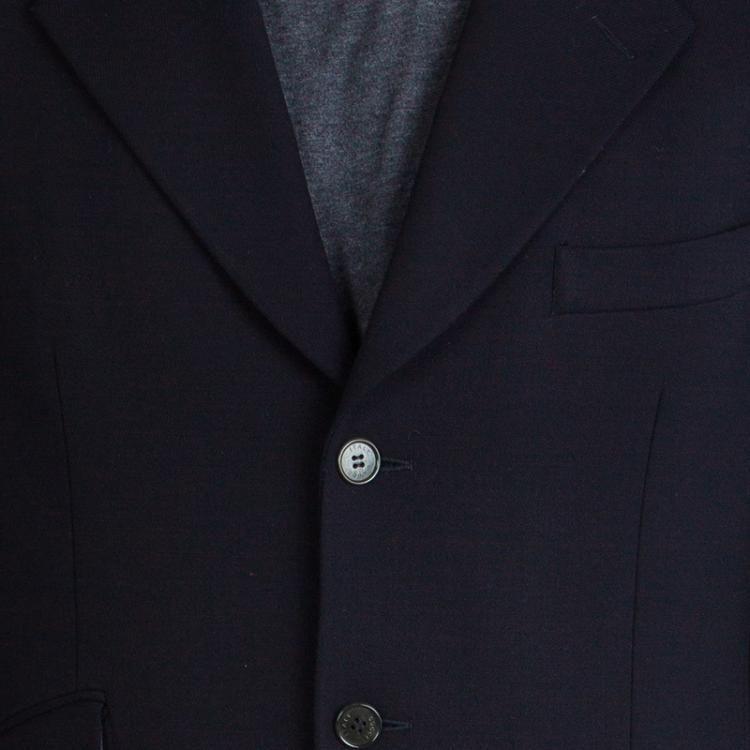 Pre Owned Gucci Navy Blue Wool Blazer XL