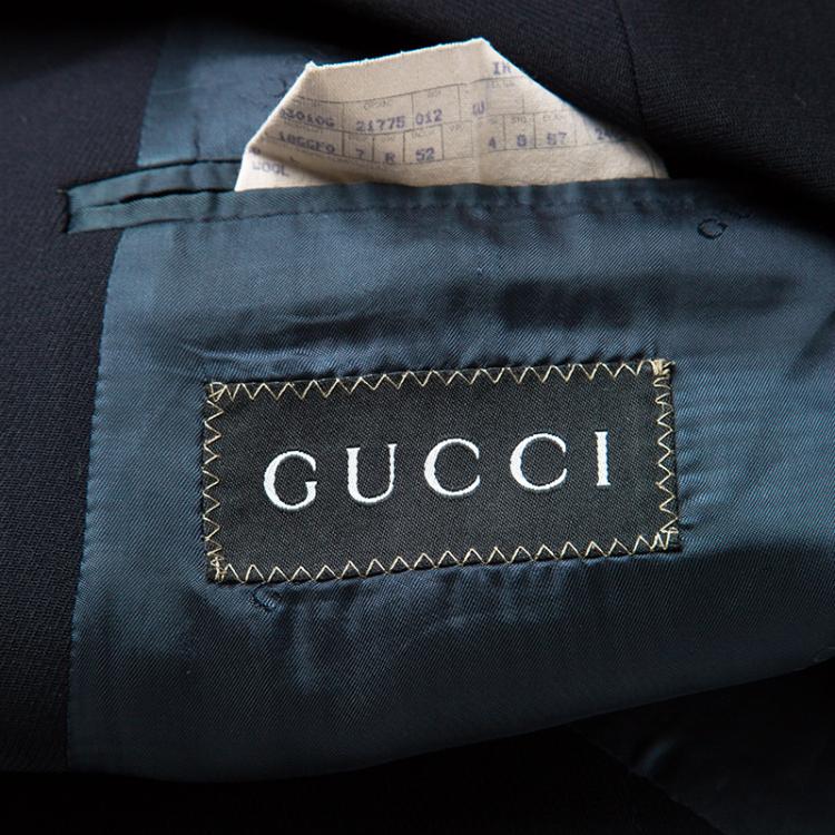 Pre Owned Gucci Navy Blue Wool Blazer XL