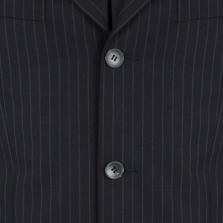 Pre Owned Gucci Black Striped Wool Suit S