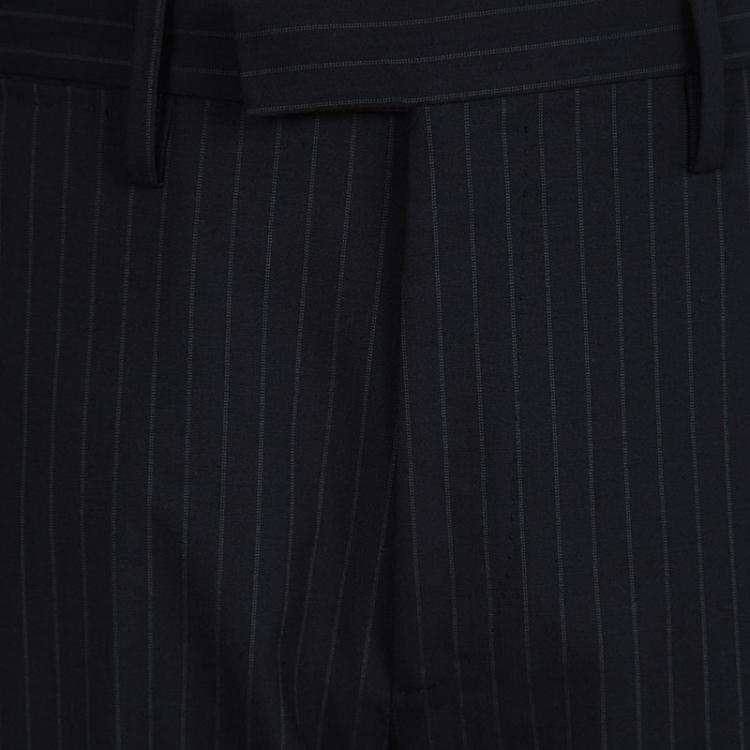 Pre Owned Gucci Black Striped Wool Suit S