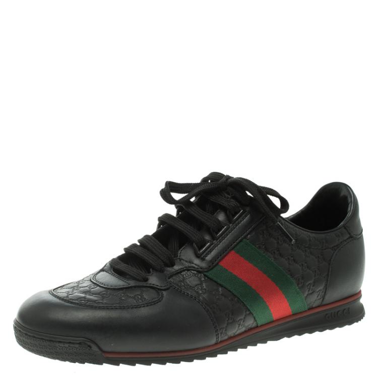 black leather gucci sneakers
