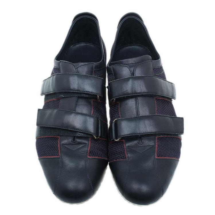 Pre Owned Gucci Black Mesh Velcro Sneakers Size 43.5