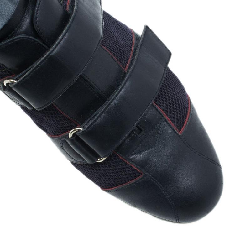 Pre Owned Gucci Black Mesh Velcro Sneakers Size 43.5