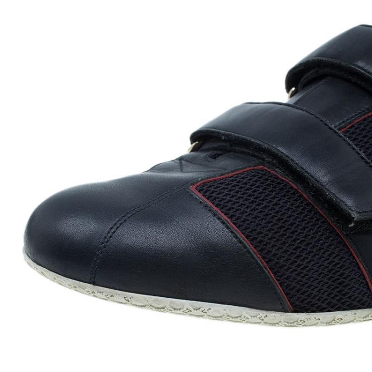 Pre Owned Gucci Black Mesh Velcro Sneakers Size 43.5