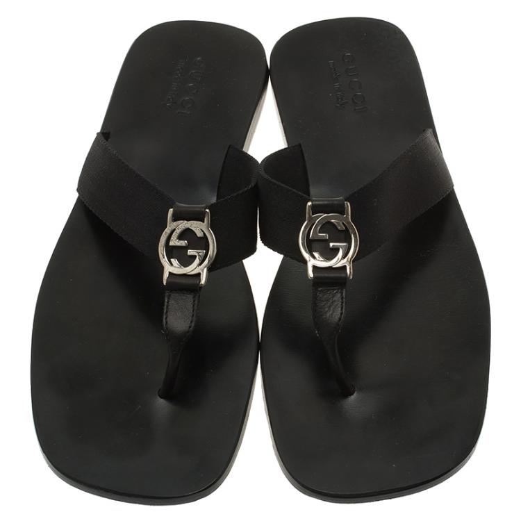 gucci black thong sandals