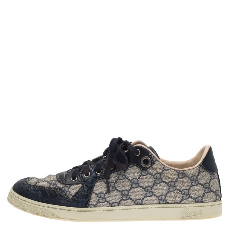 Gucci - Ace Crocodile-Trimmed Leather Sneakers - Black Gucci