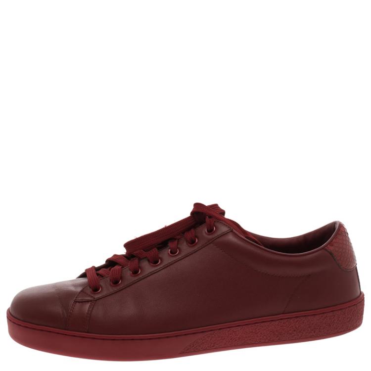 gucci red leather sneakers