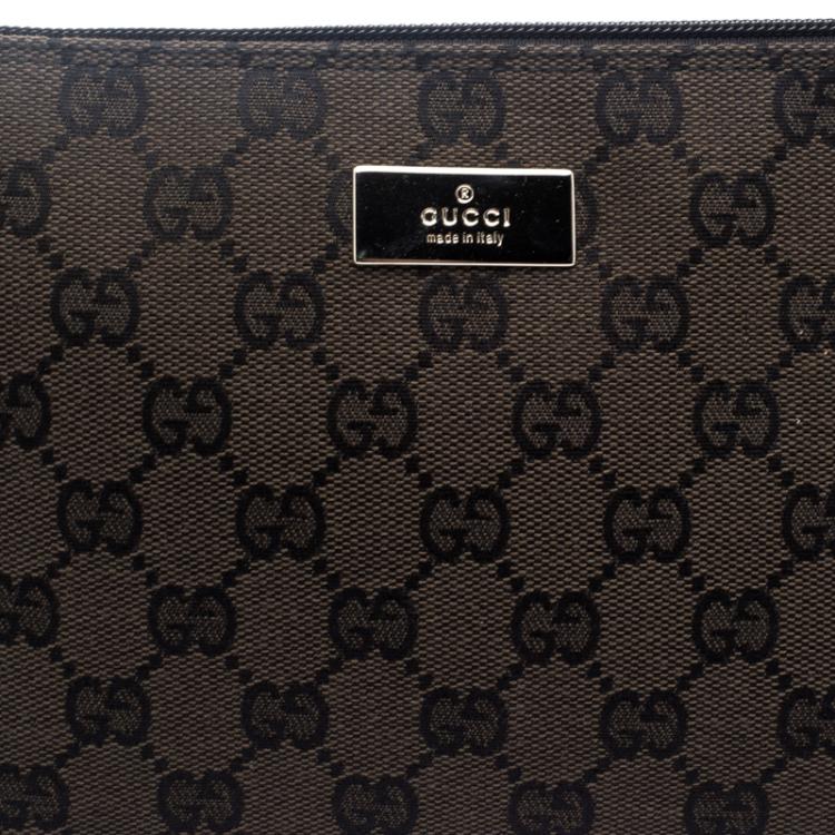 Pre Owned Gucci Dark Brown GG Canvas Vintage Pouch