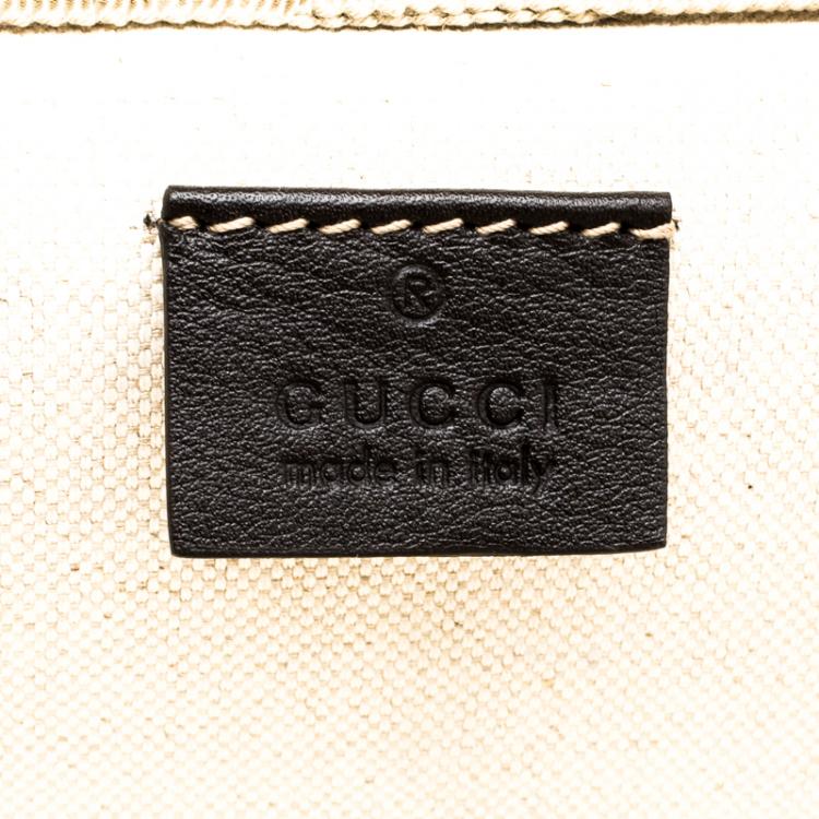 Pre Owned Gucci Beige/Ebony GG Supreme Canvas Medium Four Wheel Carry-On Suitcase 