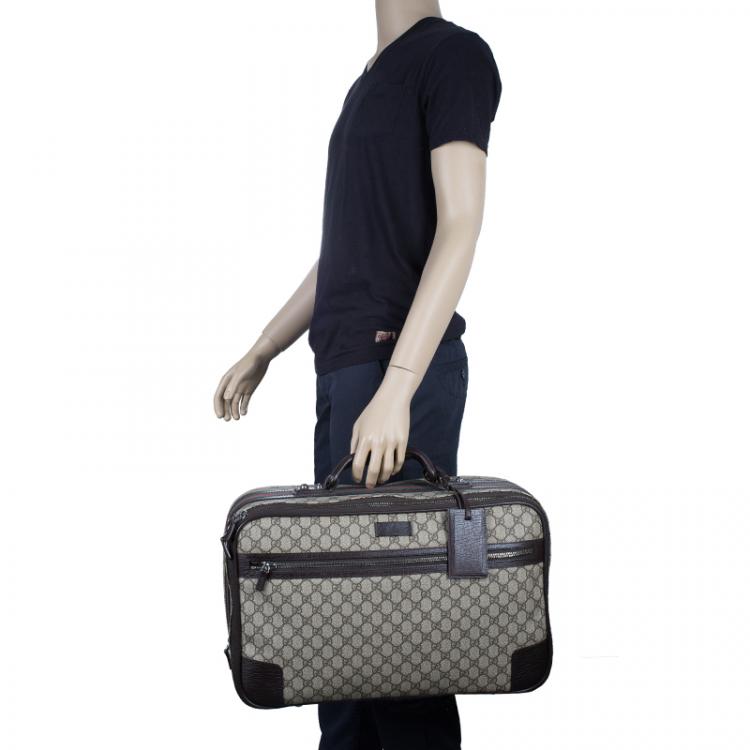 Pre Owned Gucci Beige GG Coated Canvas Boston Travel Bag