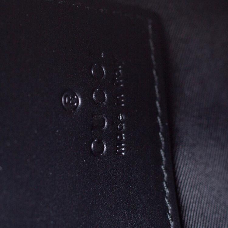 Pre Owned Gucci Beige/Black GG Coated Canvas Caleido Strap Pouch