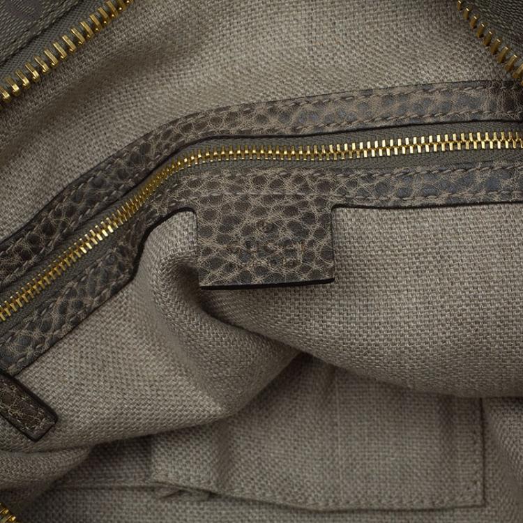 مملوكة مسبقًا Gucci Fatigue Green GG Canvas and Leather Large Darwin Convertible Backpack