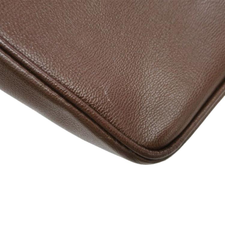 Pre Owned Gucci Brown Leather Briefcase