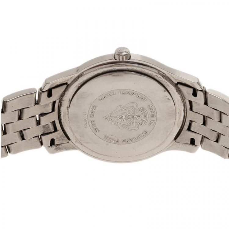 Pre Owned Gucci Black Stainless Steel 5500XL Men's Wristwatch 38MM