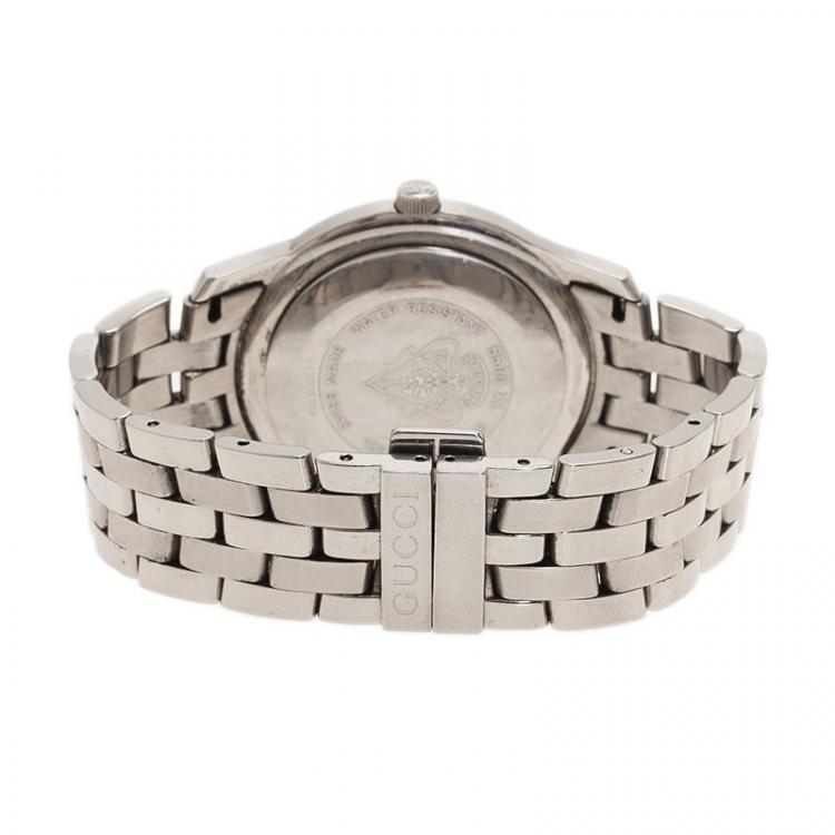 Pre Owned Gucci Black Stainless Steel 5500XL Men's Wristwatch 38MM