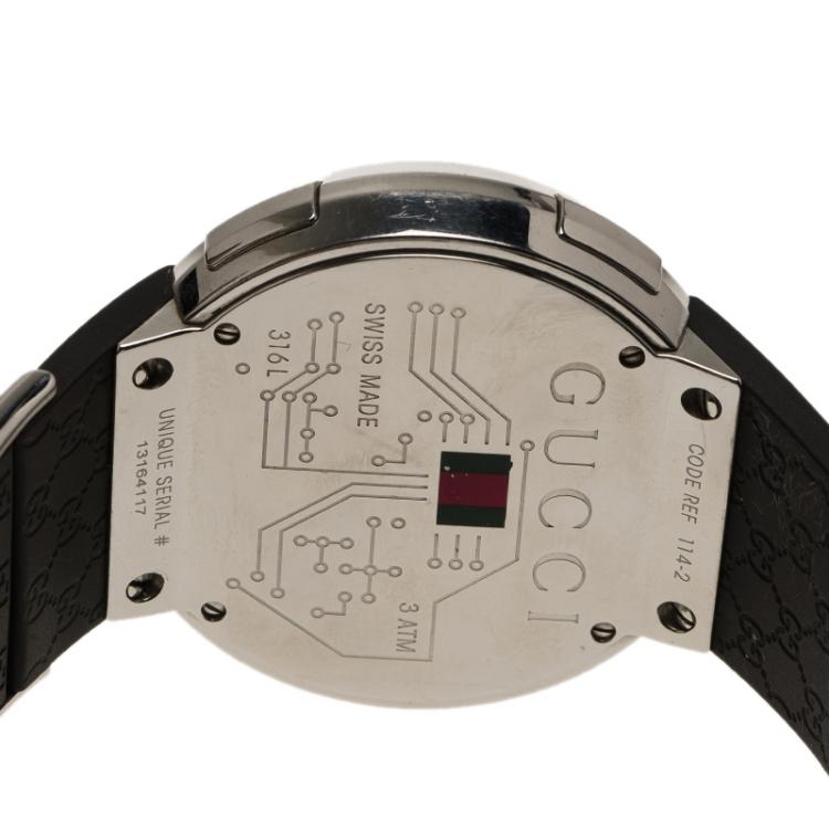 Pre Owned Gucci Black Stainless Steel Men's Wristwatch 42MM