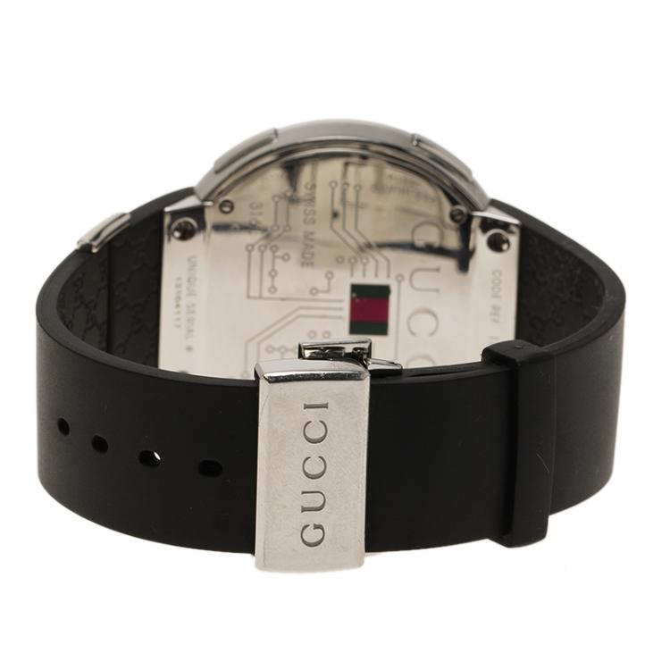 Pre Owned Gucci Black Stainless Steel Men's Wristwatch 42MM