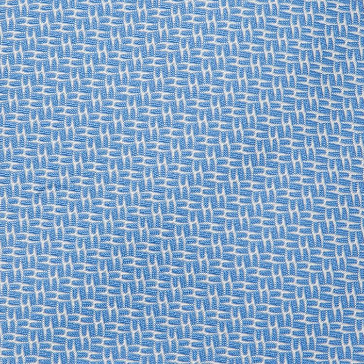 Pre Owned Hermes Blue Woven H Logo Silk Tie